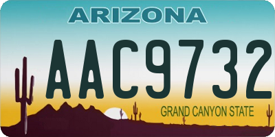 AZ license plate AAC9732