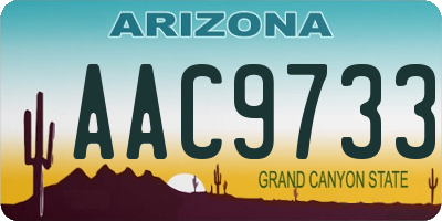 AZ license plate AAC9733