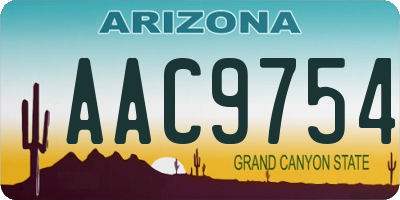 AZ license plate AAC9754