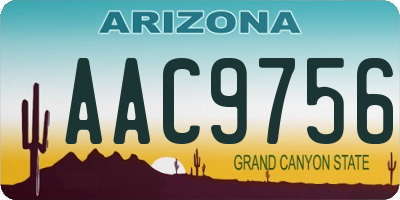 AZ license plate AAC9756