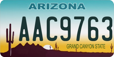 AZ license plate AAC9763