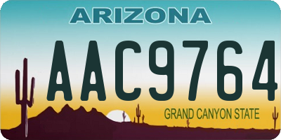 AZ license plate AAC9764