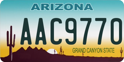 AZ license plate AAC9770