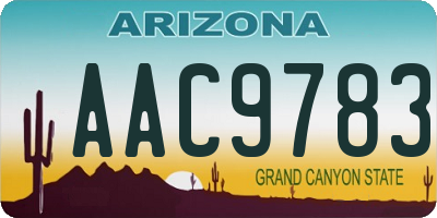 AZ license plate AAC9783