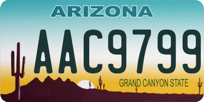 AZ license plate AAC9799