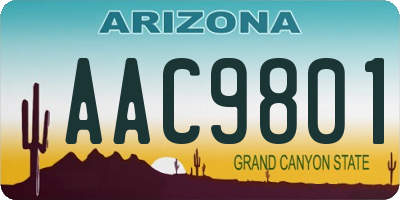 AZ license plate AAC9801