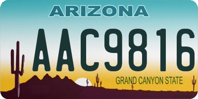AZ license plate AAC9816