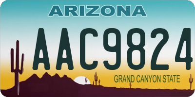 AZ license plate AAC9824