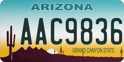 AZ license plate AAC9836