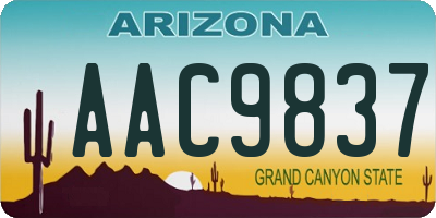 AZ license plate AAC9837