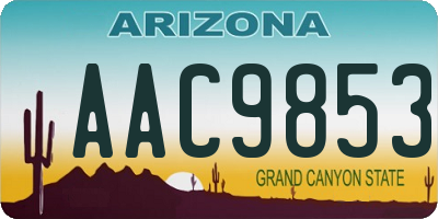 AZ license plate AAC9853