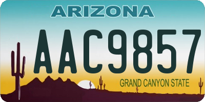 AZ license plate AAC9857