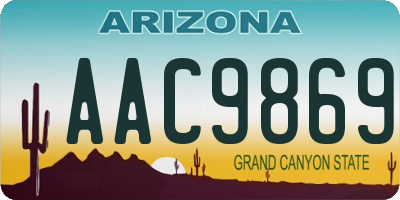 AZ license plate AAC9869