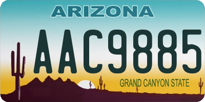 AZ license plate AAC9885