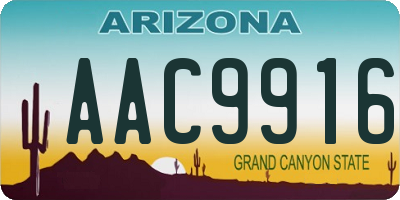 AZ license plate AAC9916