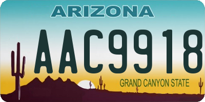 AZ license plate AAC9918