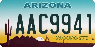 AZ license plate AAC9941