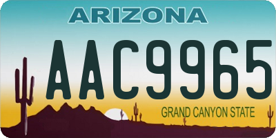 AZ license plate AAC9965