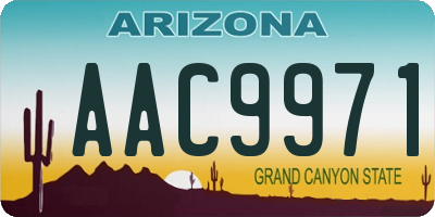 AZ license plate AAC9971