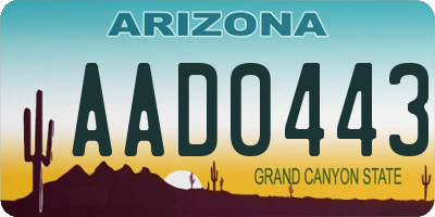 AZ license plate AAD0443