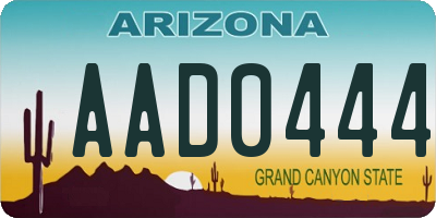 AZ license plate AAD0444
