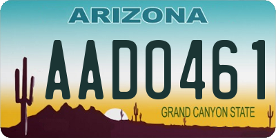 AZ license plate AAD0461
