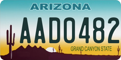 AZ license plate AAD0482