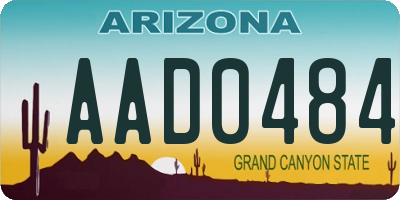 AZ license plate AAD0484
