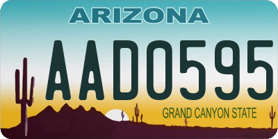 AZ license plate AAD0595