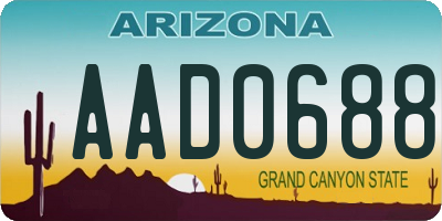 AZ license plate AAD0688