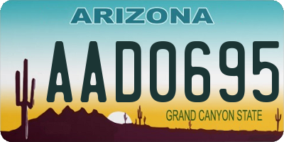 AZ license plate AAD0695
