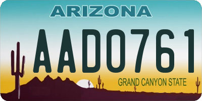 AZ license plate AAD0761