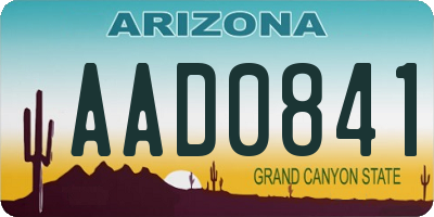 AZ license plate AAD0841