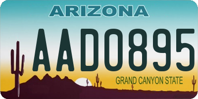 AZ license plate AAD0895