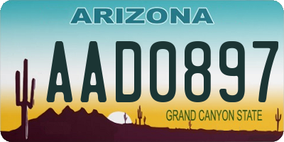 AZ license plate AAD0897