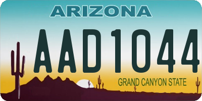 AZ license plate AAD1044