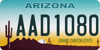 AZ license plate AAD1080