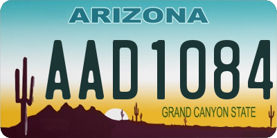 AZ license plate AAD1084