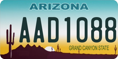 AZ license plate AAD1088