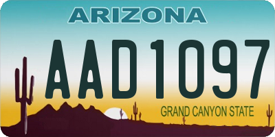 AZ license plate AAD1097