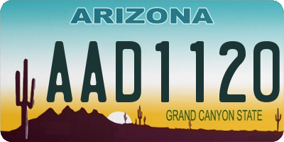 AZ license plate AAD1120
