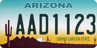 AZ license plate AAD1123