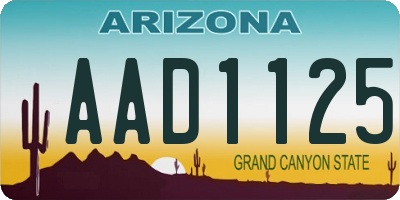 AZ license plate AAD1125