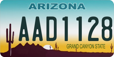 AZ license plate AAD1128