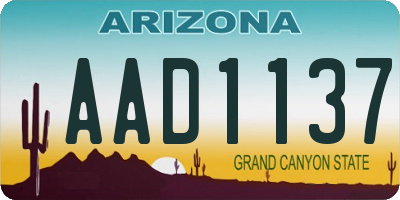 AZ license plate AAD1137