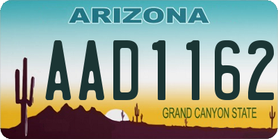 AZ license plate AAD1162