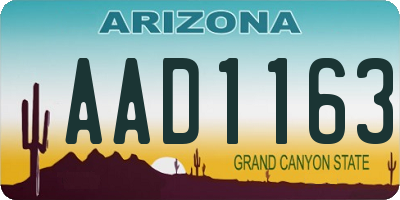 AZ license plate AAD1163