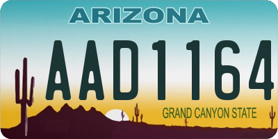 AZ license plate AAD1164