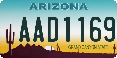 AZ license plate AAD1169