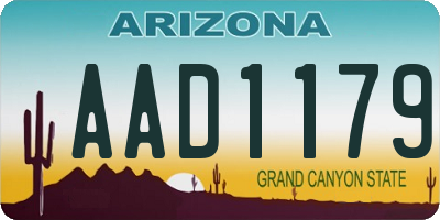 AZ license plate AAD1179